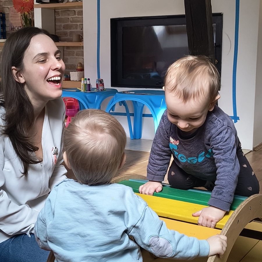 Părinte și copii la programul Dimineți blânde
